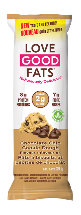 Love Good Fats Chocolate Chip Cookie Dough Keto Certified Bars