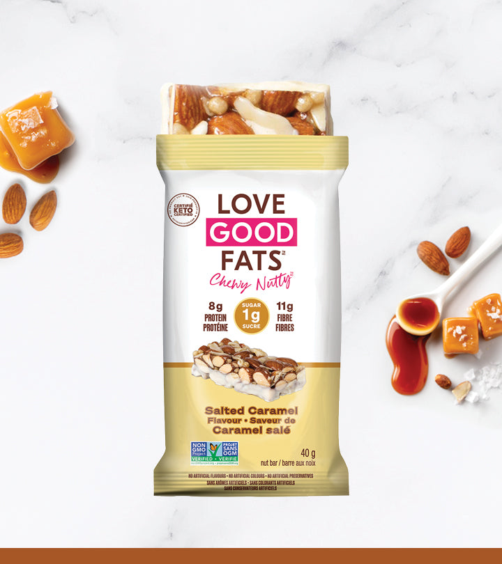 Love Good Fats Chewy Nutty Salted Caramel keto bars