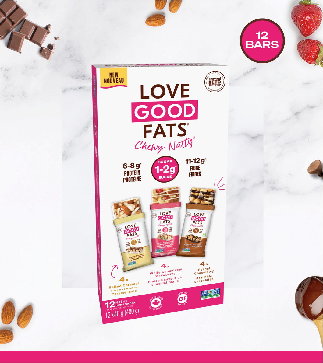 Love Good Fats Chewy Nutty Variety Pack 3 Flavours