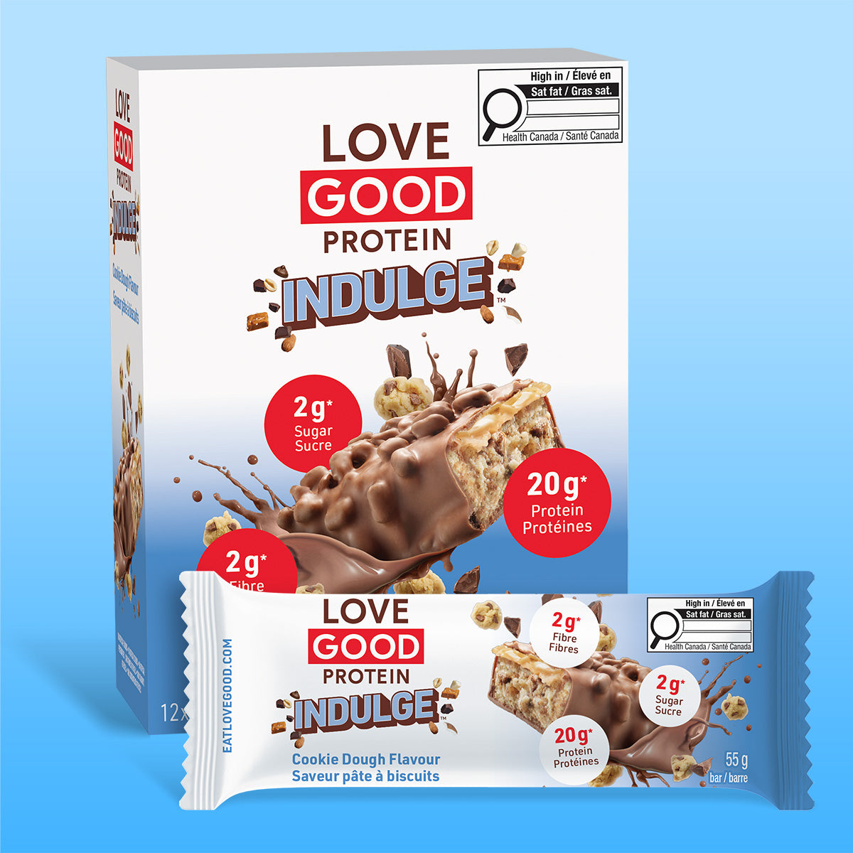 Love Good Protein Indulge Cookie Dough  High Protein Low Sugar Keto Friendly bars
