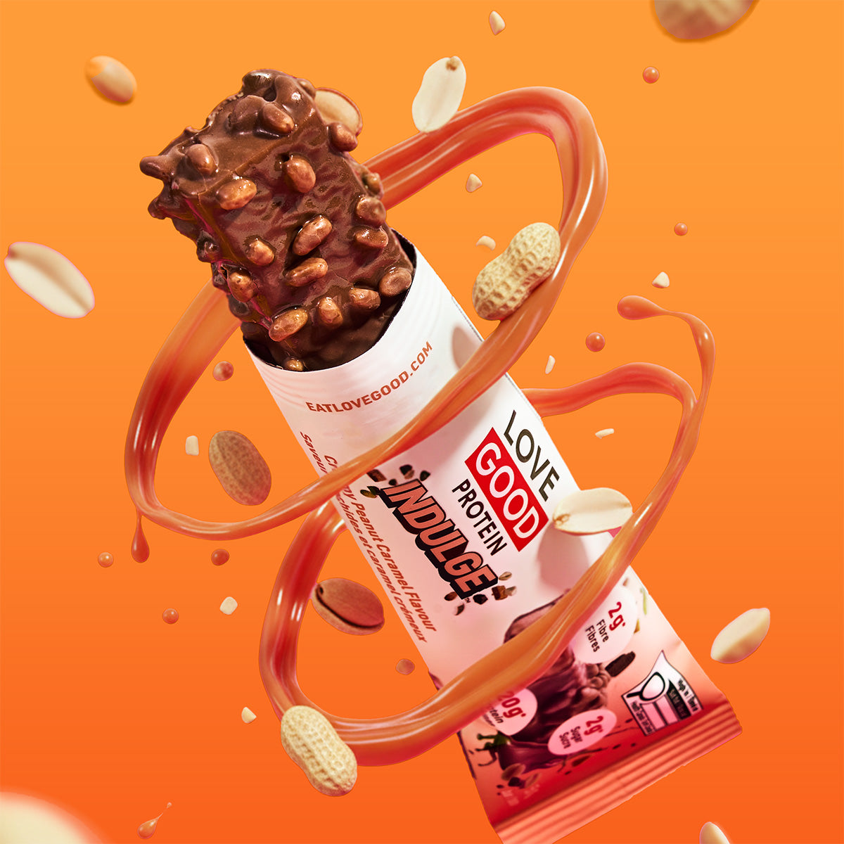 Love Good Protein Indulge Peanut Caramel High Protein Low Sugar Keto Friendly bars