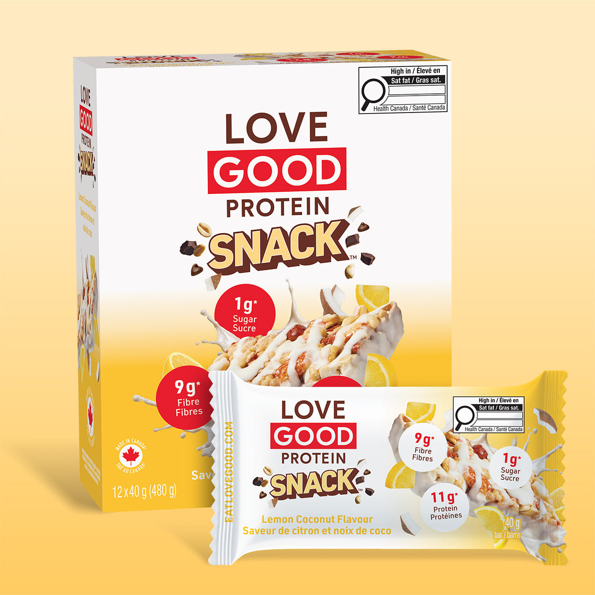 Love Good Protein Snack Lemon Coconut Protein Low Sugar Keto Friendly Nutty bars