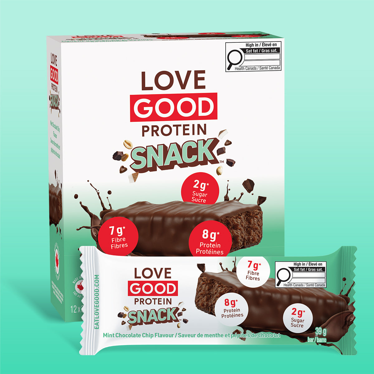 Love Good Protein Snack Mint Chocolate Chip Protein Low Sugar Keto Friendly Truffle bars