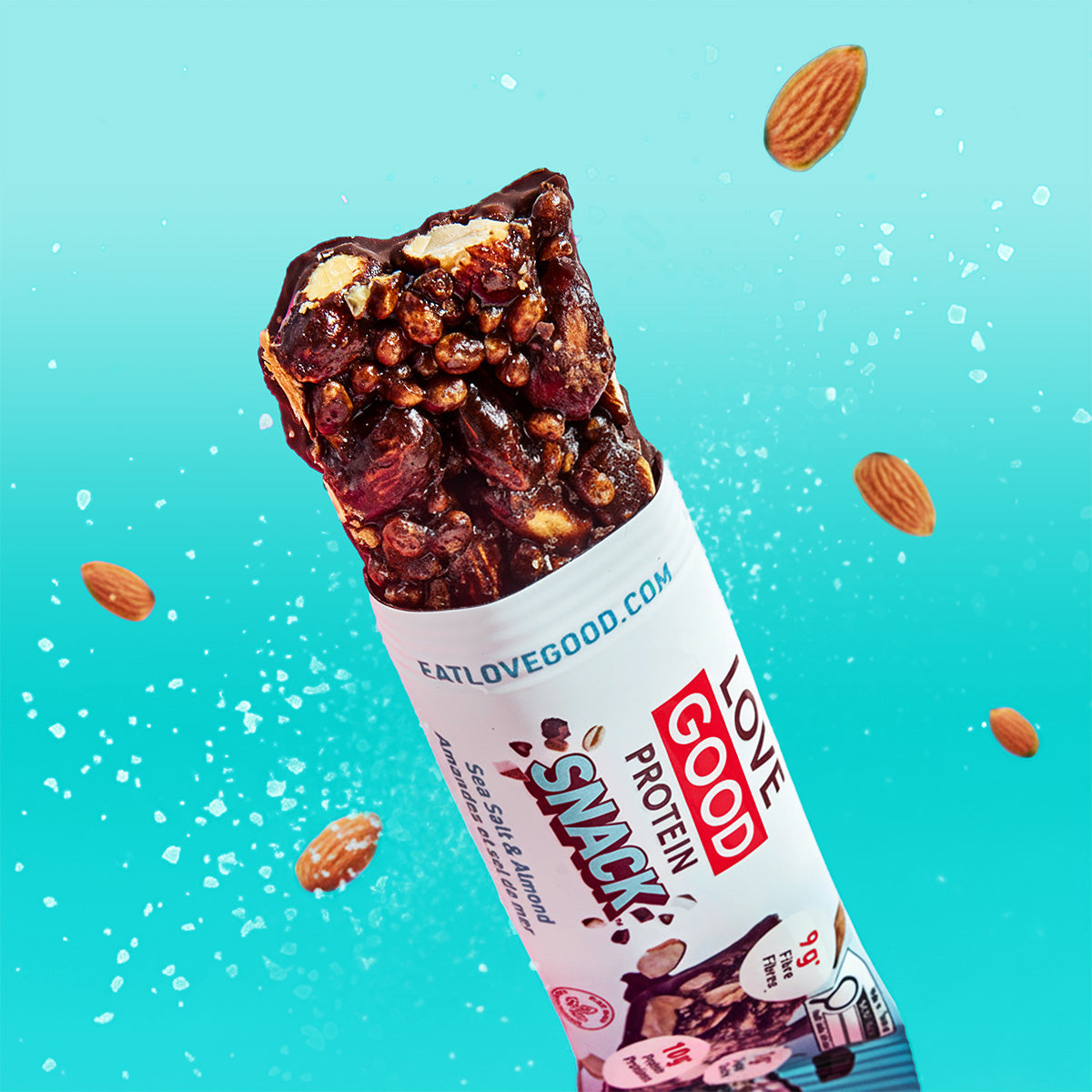 Love Good Protein Snack Sea Salt & Almond Protein Low Sugar Keto Friendly Nutty bars