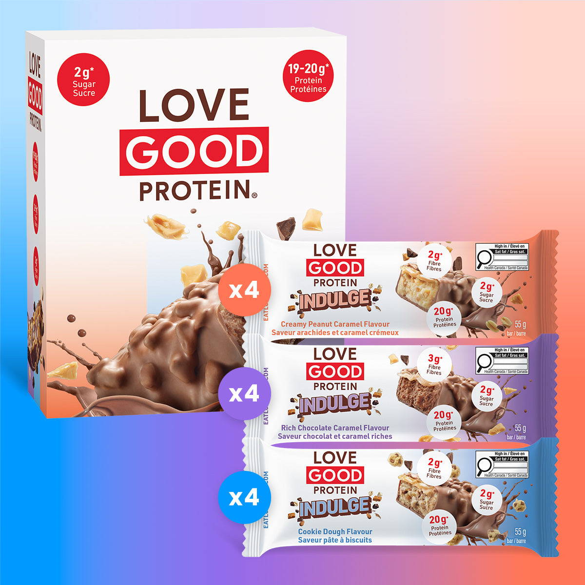 Love Good Protein Indulge Cookie Dough  High Protein Low Sugar Keto Friendly bars