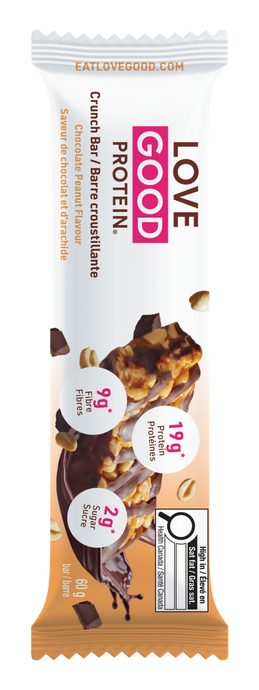 Love Good Protein Crunch Chocolate Peanut High Protein Low Sugar 60g bars