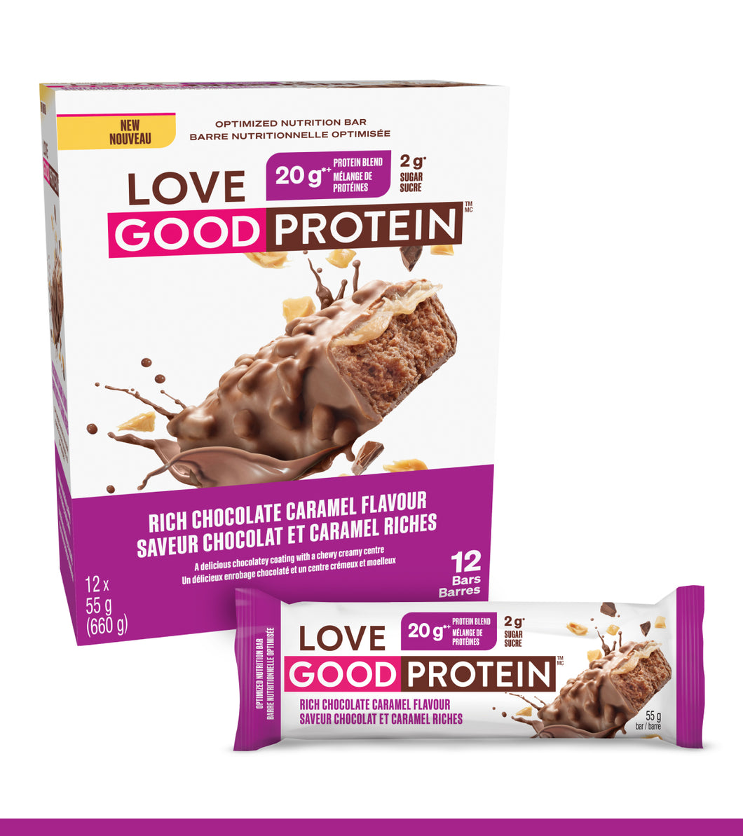 Love Good Protein Rich Chocolate Caramel Bars