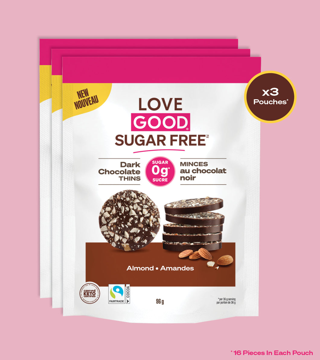 Love Good Fats Dark Chocolate Thins Almond