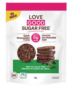 Love Good Fats Dark Chocolate Thins Mint and Cocoa Nibs