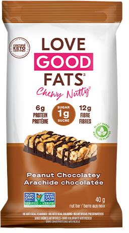 Love Good Fats Chewy Nutty Peanut Chocolatey keto bars